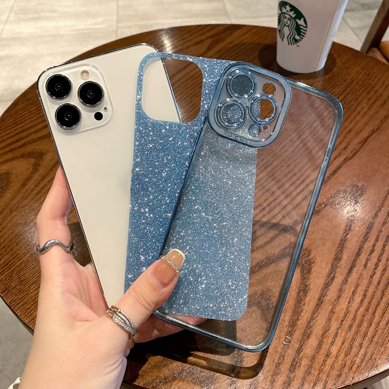 Ốp lưng Điện Thoại TPU Mềm Siêu Mỏng Chống Sốc Màu Gradient Lấp Lánh Cho IPhone 15 14 13 12 11 Pro Max