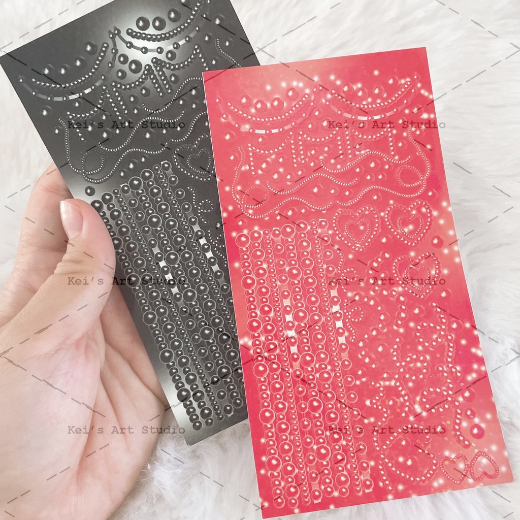 Sticker nhãn dán hình viên ngọc - pearl cán hologram