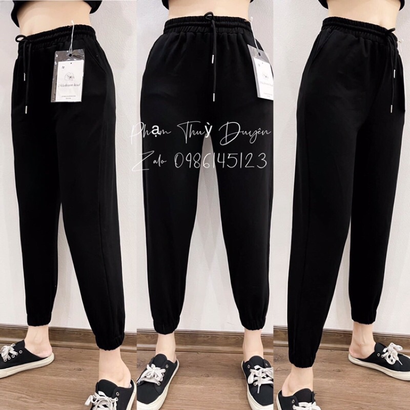 Quần baggy nữ ống bo chất len tăm dày cho bạn gái năng động (hàng công ty)