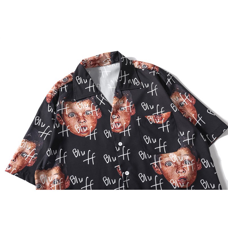 Áo sơ mi tay ngắn in họa tiết năng động trẻ trung cho nam | BigBuy360 - bigbuy360.vn