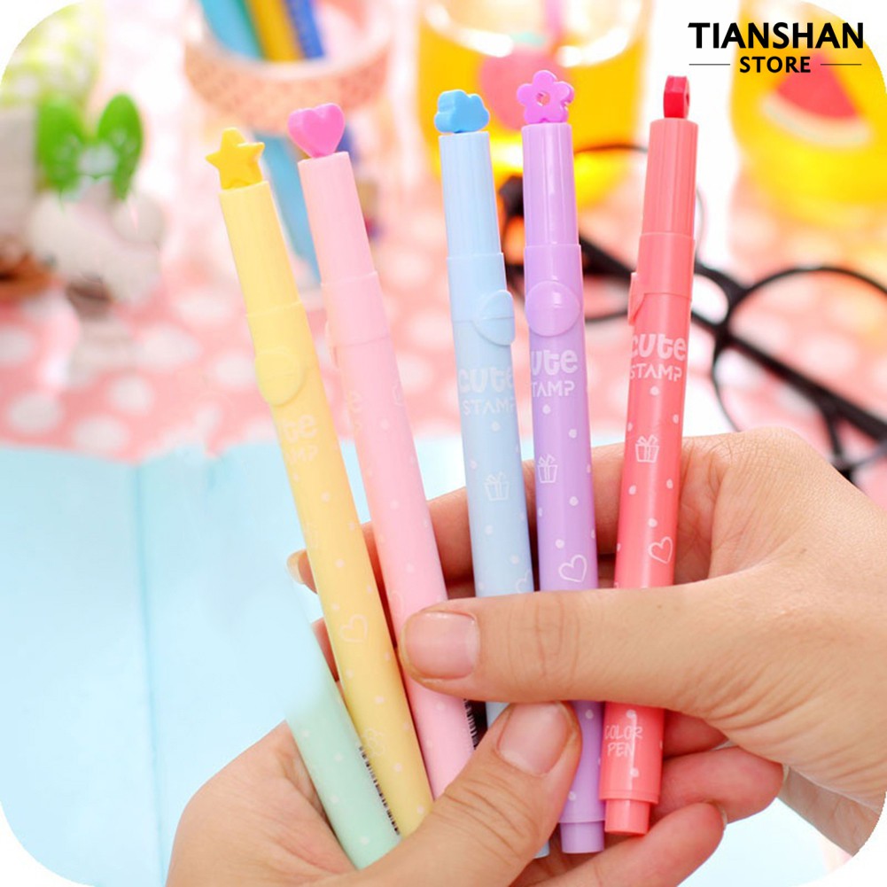 Set 6 Bút Đánh Dấu In Hình Sáng Tạo chất lượng