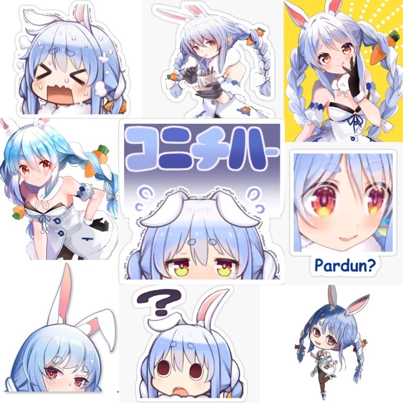 Ảnh dán Sticker Vtuber Usuda pekora 30-60 cái ép lụa khác nhau /Hình dán decal Hololive Usada pekora