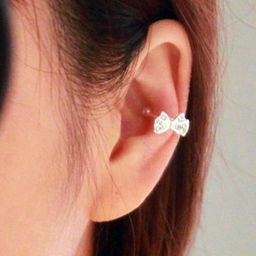 Khuyên gắn vành tai họa tiết nơ xinh xắn cho nữ