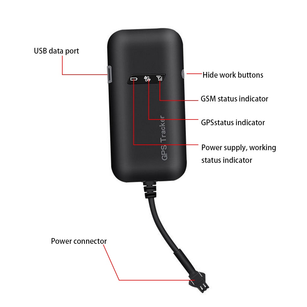 Runbu-GT02A Electric Car Motorcycle Tracker Locator Positioner GPS/GSM Tracking System 9-36V DC