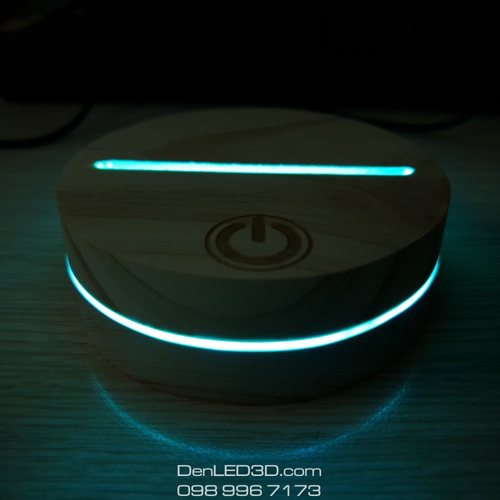 Đế Đèn LED 3D Gỗ / Nhựa - (Remote, 16 Màu Đèn) (Không kèm tấm mica)