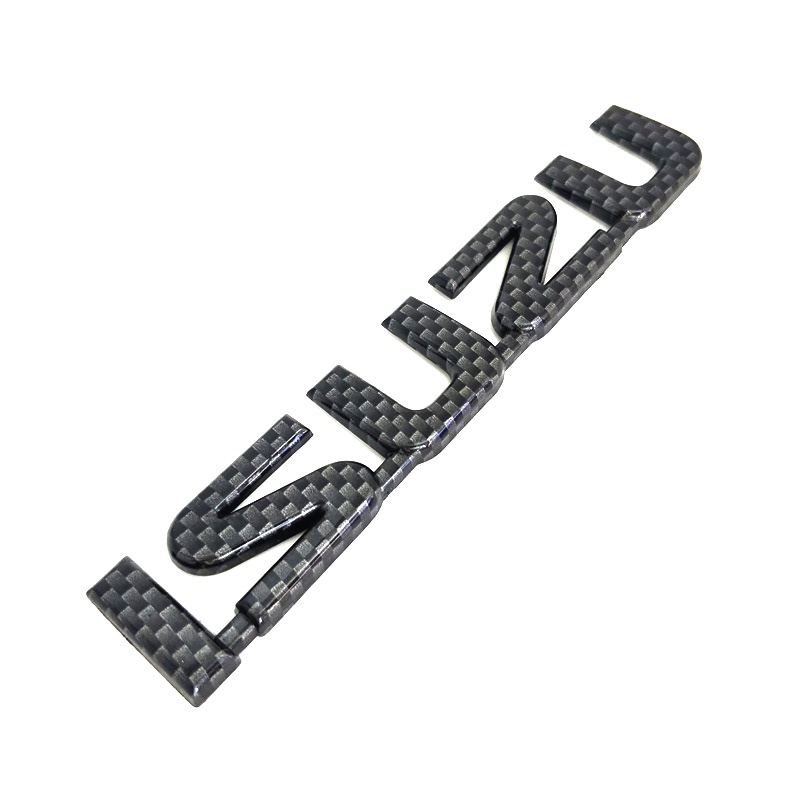 Miếng Dán Trang Trí Xe Hơi Hình Biểu Tượng Chữ Cái/ Chữ ISUZU Màu Đen/Đỏ Bằng ABS