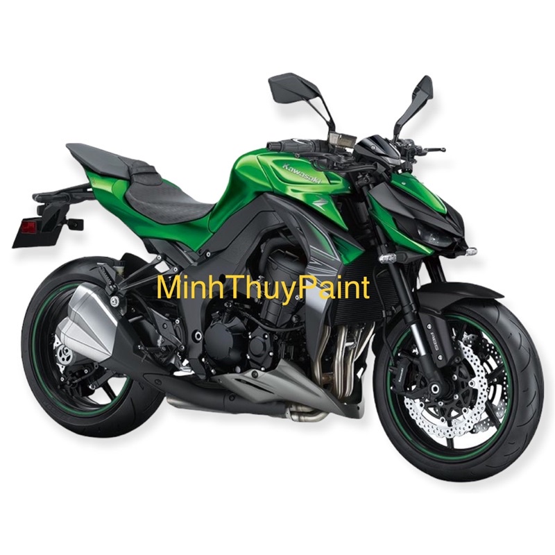 Sơn xe máy Kawasaki Z1000 màu xanh lá chuối