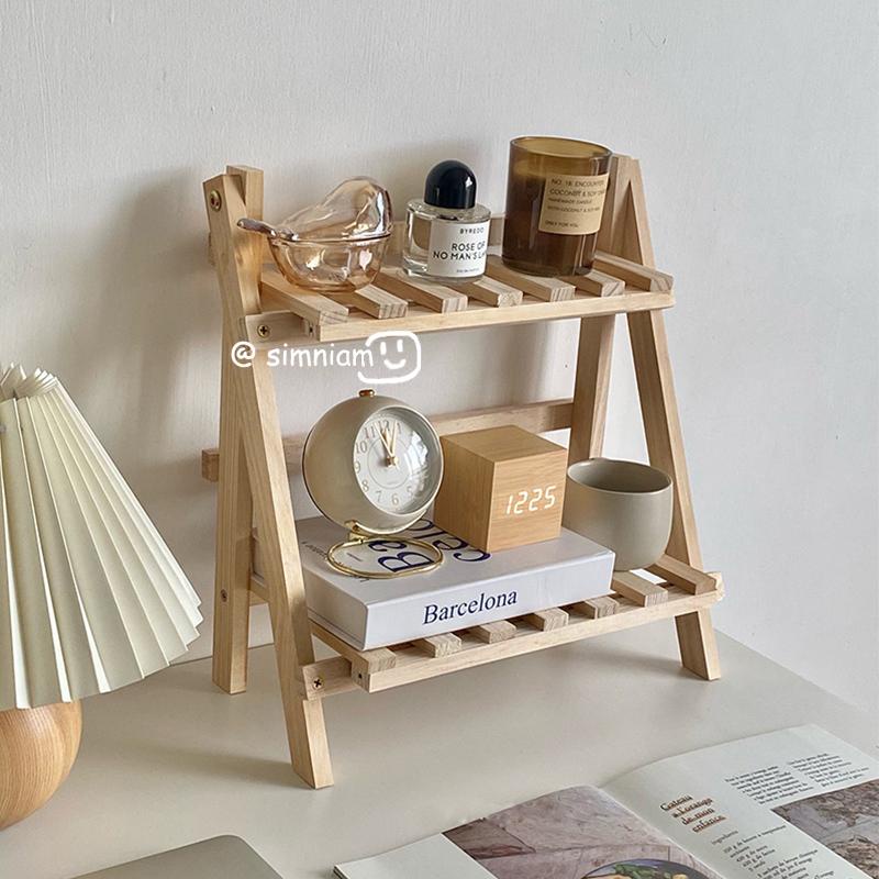 kiểu cách bàn làm việc giá để đồ bằng gỗ ban công kệ chậu nhiều lớp đa chức năng đơn giản hoàn thiện giá trưng bày