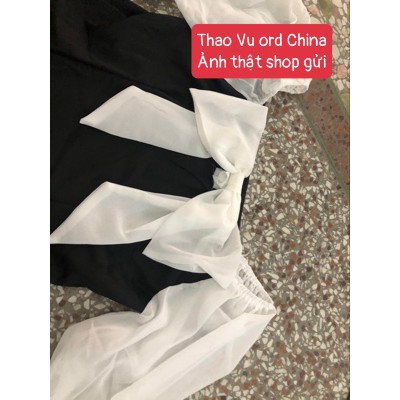 Váy Đầm Nơ Bản To Tay Trắng Xinh Xắn Chào Hè