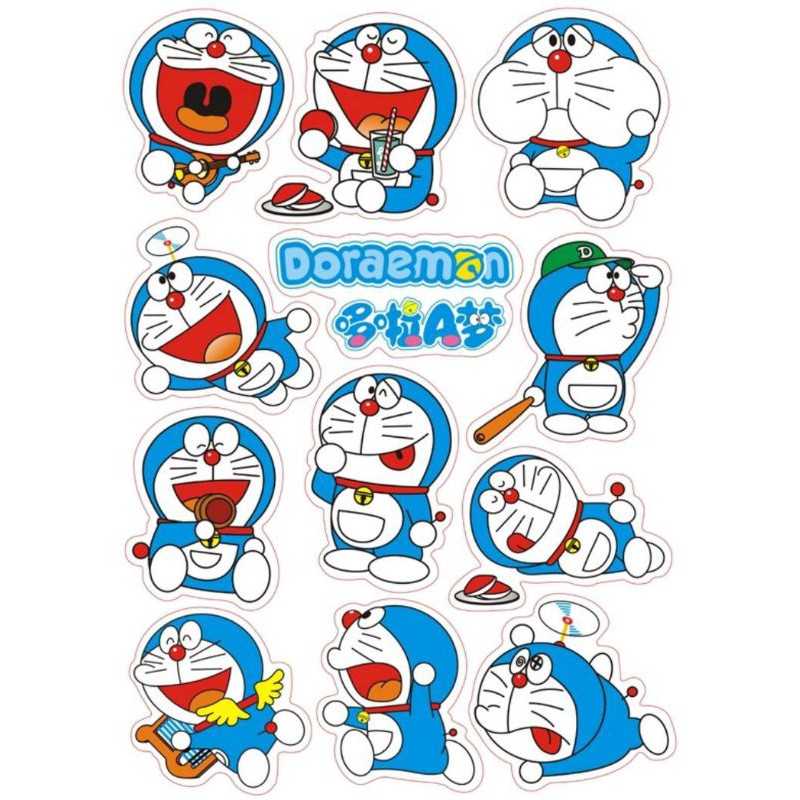Doraemon Sticker Dán Trang Trí Laptop / Tủ Lạnh / Va Ly Hình Doremon Đáng Yêu