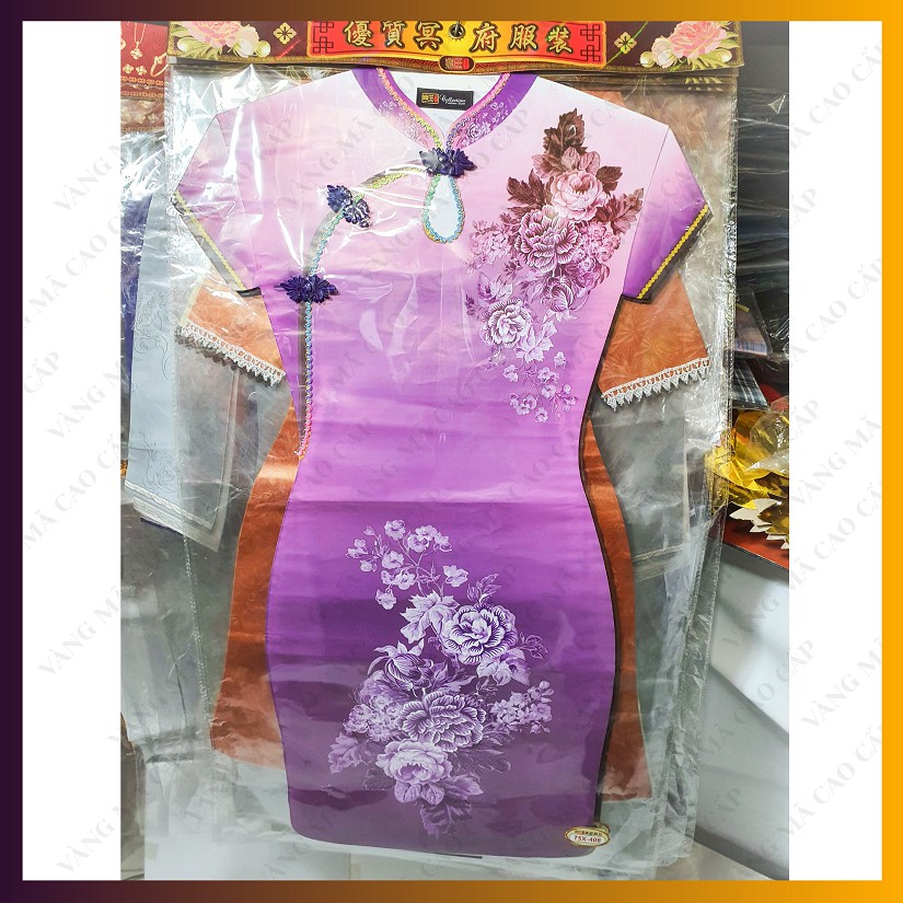 Váy nữ, áo dài nữ tân thời thêu hoa, quần áo vàng mã giấy lụa loại đẹp có sẵn nhiều mẫu - VM31