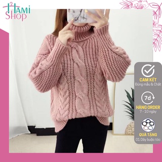 [Mã SKAMLTSM9 giảm 10% đơn 99K] áo len cao cổ dày len thừng cổ lọ dáng rộng tay dài kiểu hàn quốc
