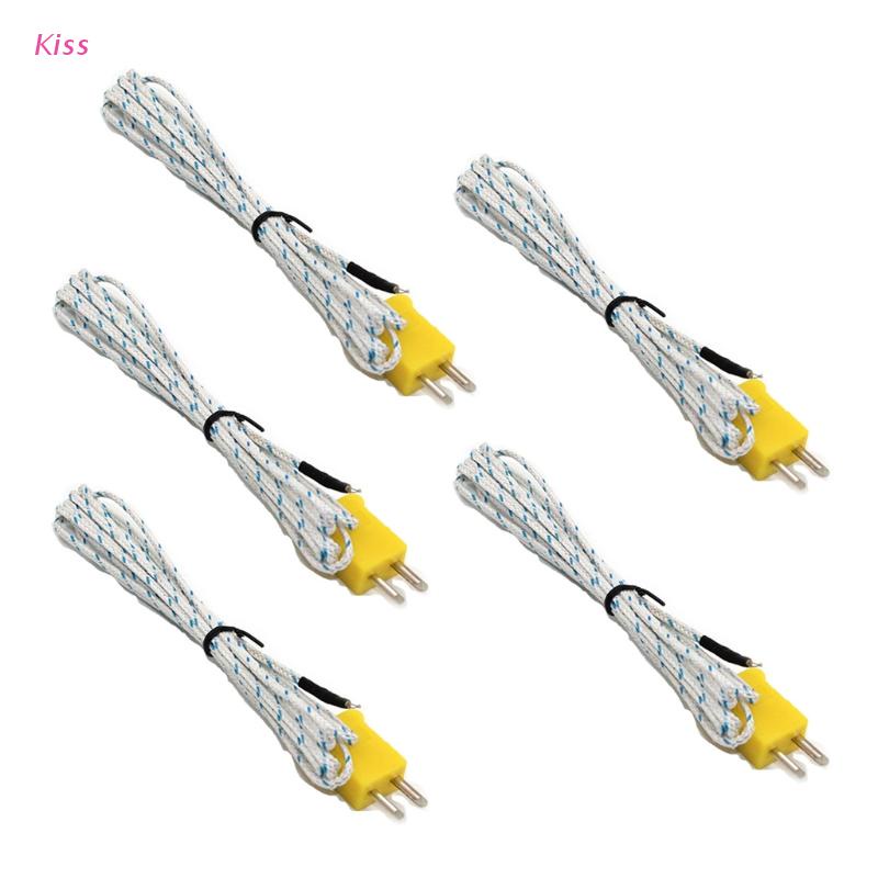 Set 5 dây cặp nhiệt điện cảm ứng 3m kiểu chữ K thiết kế nhỏ gọn mức đo 50 - 400 tương thích với TM902C/ TES1310/TM6801