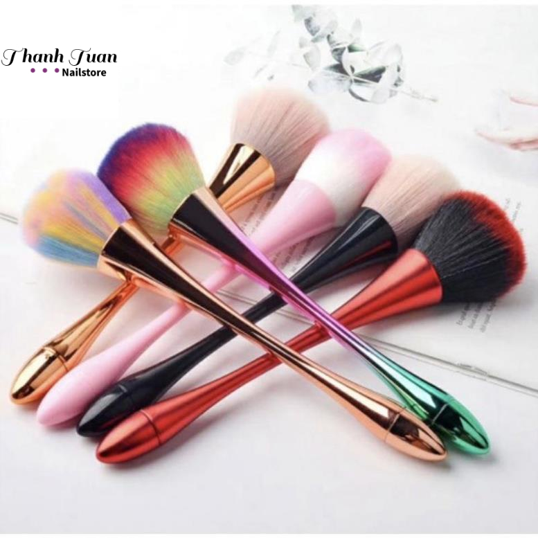 Chổi phủi bụi Nail lông hồng,đánh phấn trang điểm  - Phụ kiện đồ nail