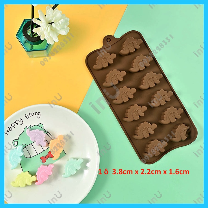 HCM - Khuôn silicon mẫu mới hoạt hình heo, doremon, gấu, cá heo, nhạc cụ làm socola, rau câu pudding, kẹo dẻo BSI