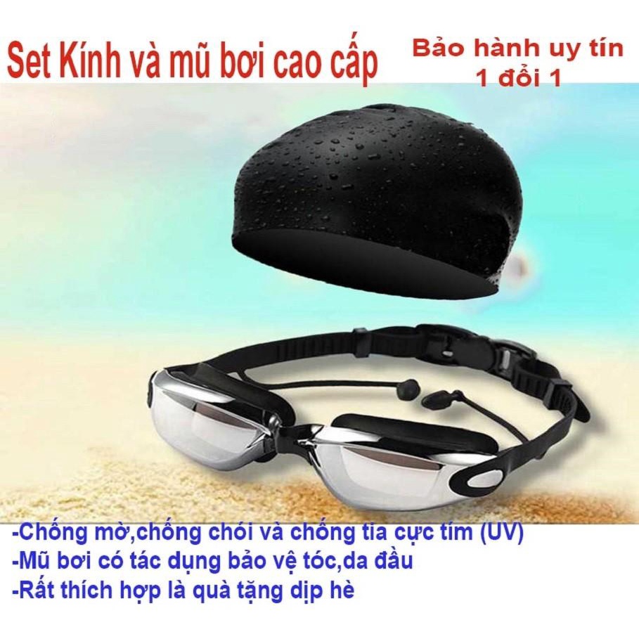 Sét mũ kính bơi - Combo set mũ kèm kính bơi, nút bịt tai,chọn bộ sản phẩm cao cấp, giá rẻ - BẢO HÀNH 1 ĐỔI 1