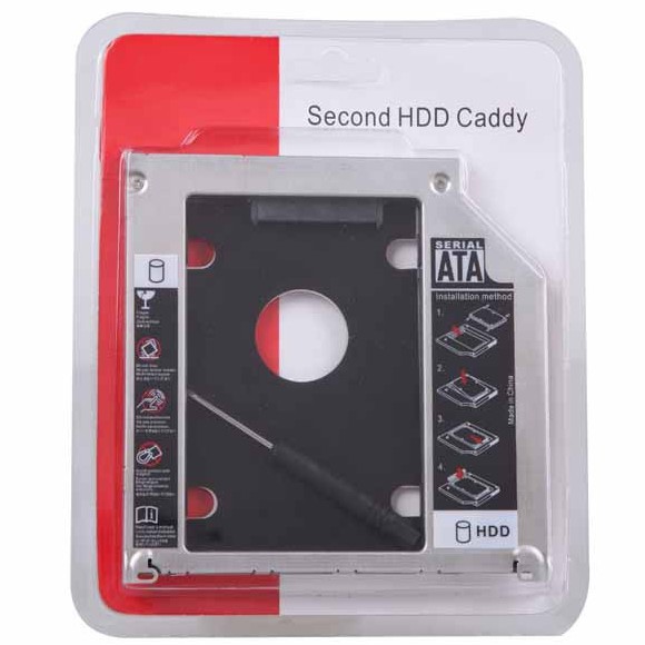 Caddy Bay Nhôm HDD,SSD SATA 3 9.5mm/12.7mm - Khay ổ cứng thay thế ổ DVD