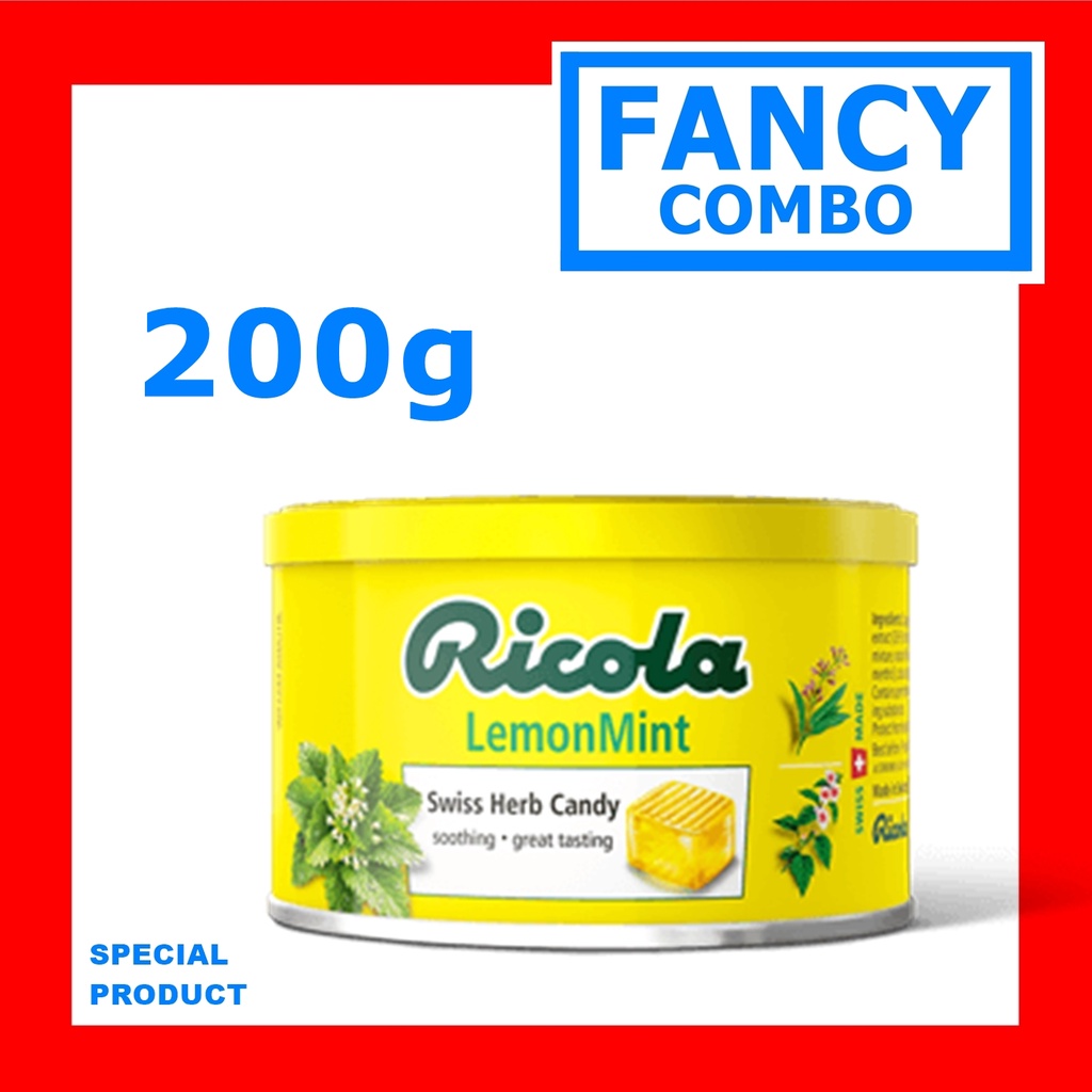 Kẹo thảo mộc tự nhiên Ricola CHANH BẠC HÀ 200g (2x100g)