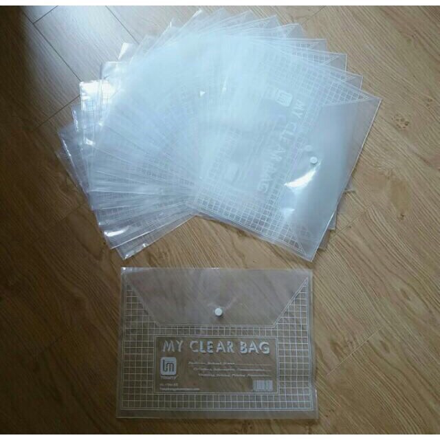 Túi clear bag, bìa nút khổ A4, F4 (Tập 20 túi)