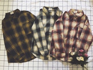 Sơ mi caro oversize
