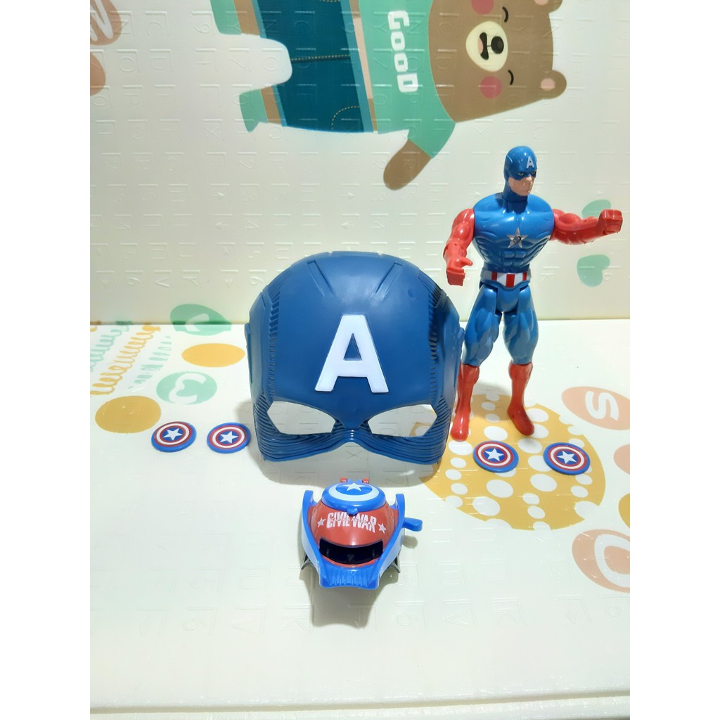 (RẺ VÔ ĐỐI) Bộ đồ chơi siêu nhân cầm tay có đèn chiếu sáng kèm theo chiếc mặt nạ Spiderman và đồng hồ bắn ra xu cực bền