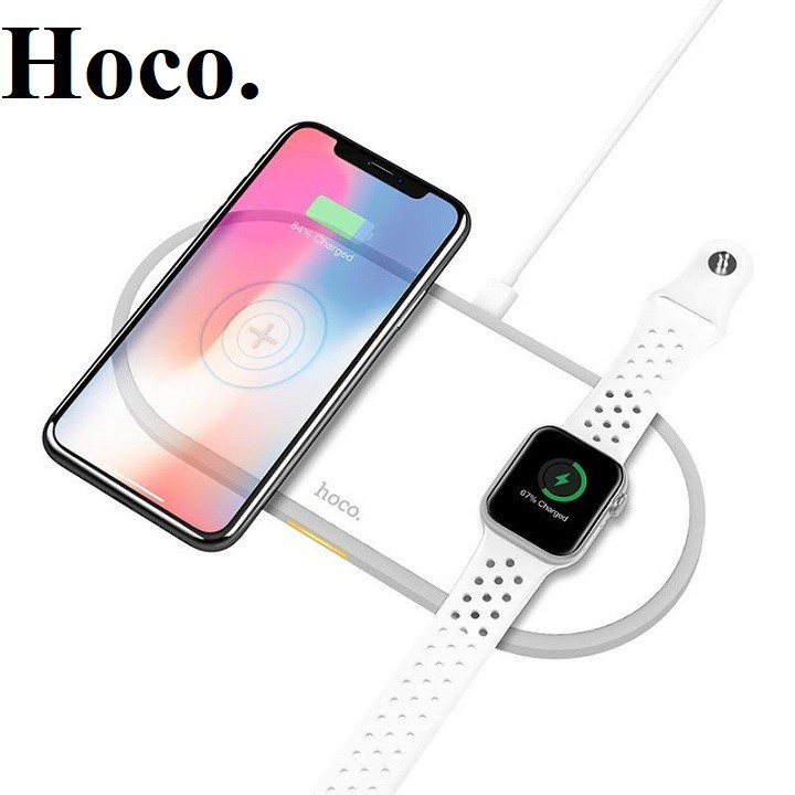 Đế Sạc Đa Năng Hoco CW21 Sạc Không Dây 3 in1 Kiêm Sạc Máy Tính Bảng