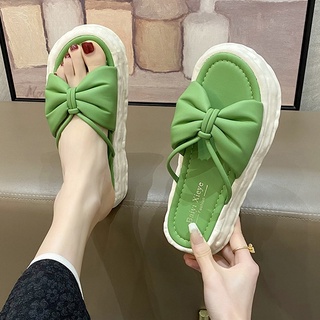 💗 Dép Nữ Đế Dày 💗  Dép đế Xuồng Dép Đi Biển Đế Bánh Mì Đính Nơ Thời Trang Hàn Quốc Cho Nữ