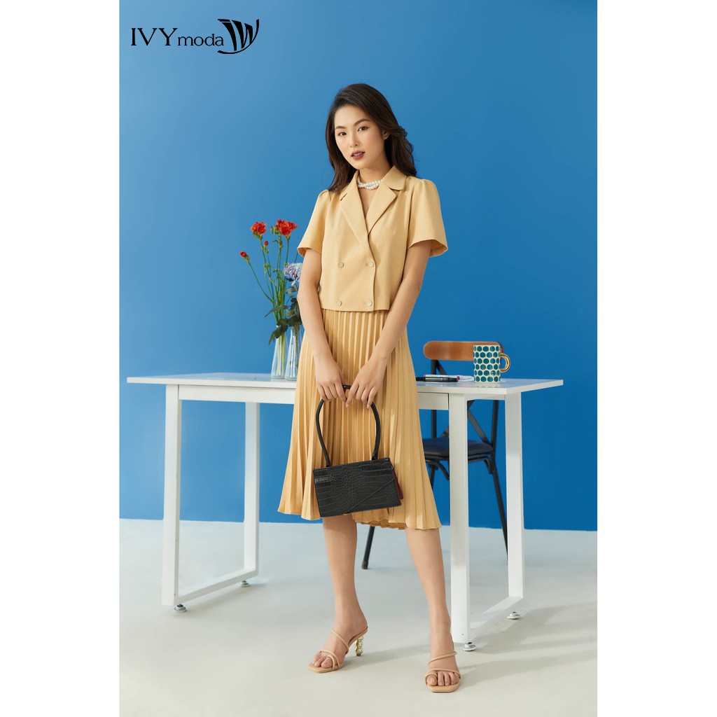 [Mã FAMALLT5 giảm 15% đơn 150k] Áo công sở tay ngắn nữ IVY moda MS 63M5908