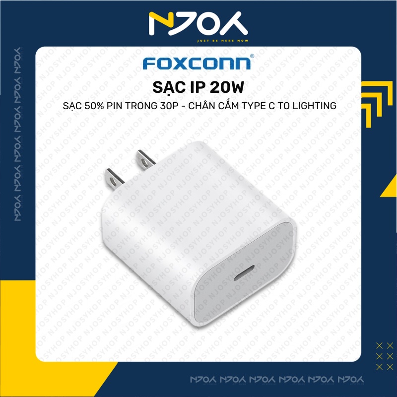 Củ Sạc Nhanh Foxconn Pd 20w Type C To Dành Cho Ip13 Pro Max 12 Pro Max 11 Pro Max Njoyshop