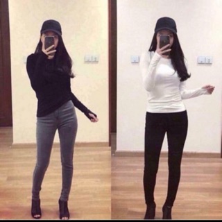 Áo thun cổ tròn sỏ ngón ôm body cực xinh