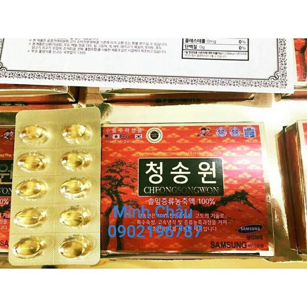 Tinh Dầu Thông Đỏ Cheongsongwon Hàn Quốc Hộp Đỏ 180v, minhchau | BigBuy360 - bigbuy360.vn