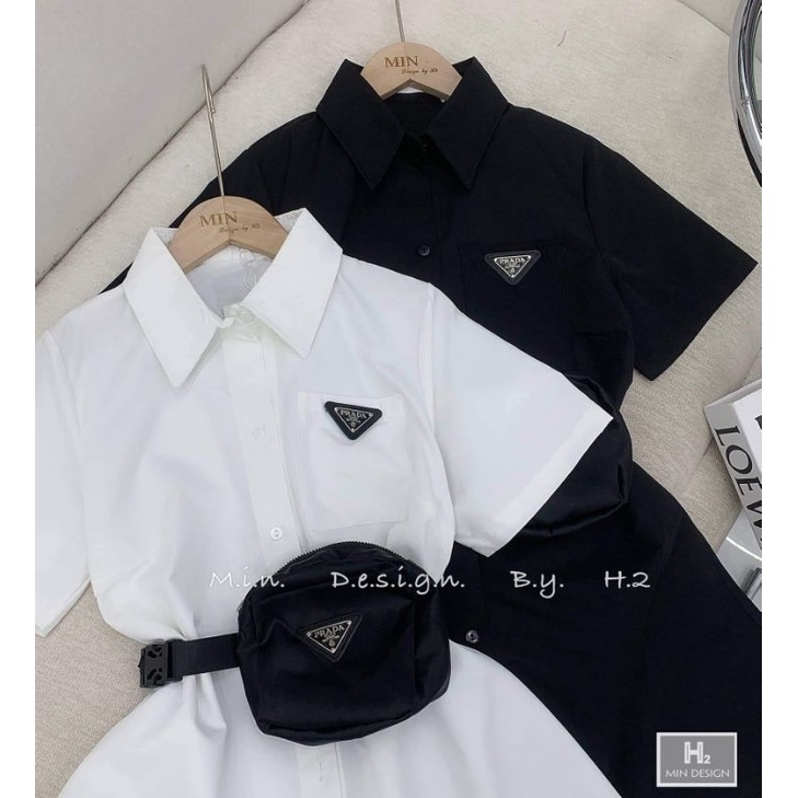 Váy sơmi kèm túi eo