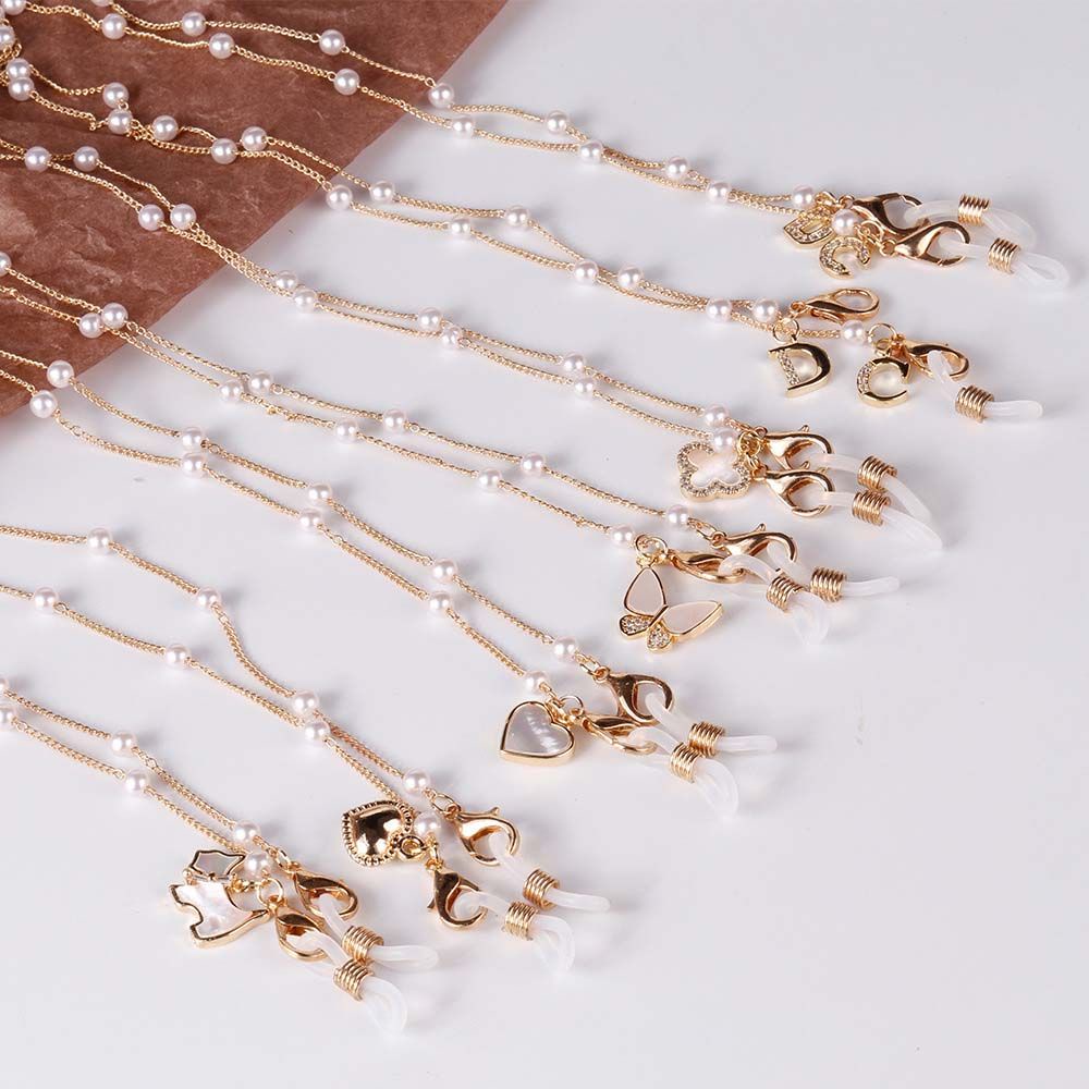 Dây chuyền / dây đeo kính / khẩu trang chống thất lạc bảo vệ khuôn mặt thiết kế chuỗi đính ngọc trai thời trang Unisex