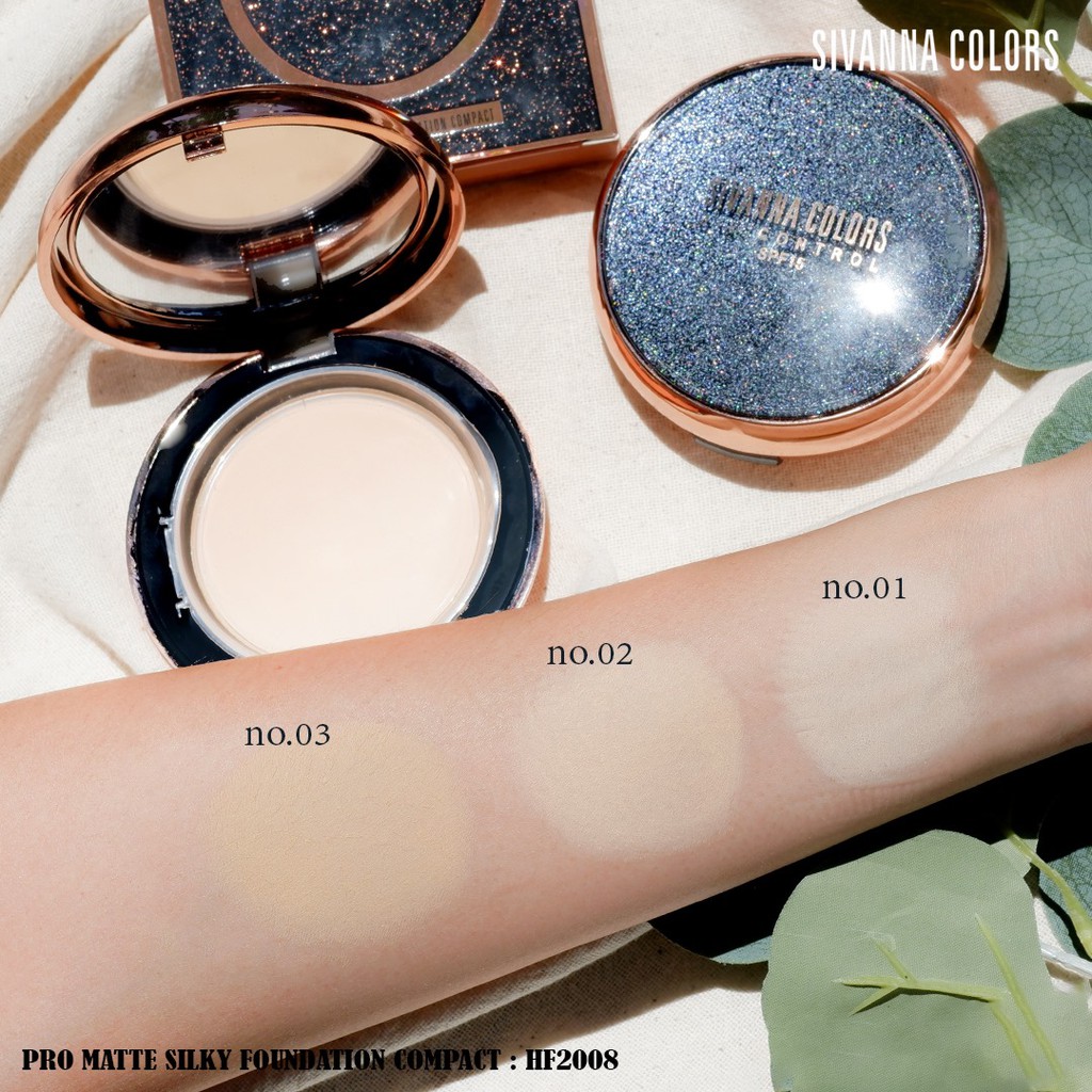 (Auth Thái) Phấn Nền Kiềm Dầu Chống Nắng Sivanna  Sivanna Pro Matte Silky Compact Foundation  HF2008