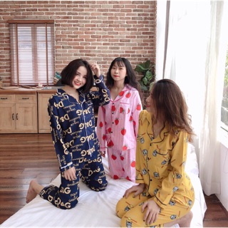 bộ đồ ngủ Kate Thái áo dài quần dài