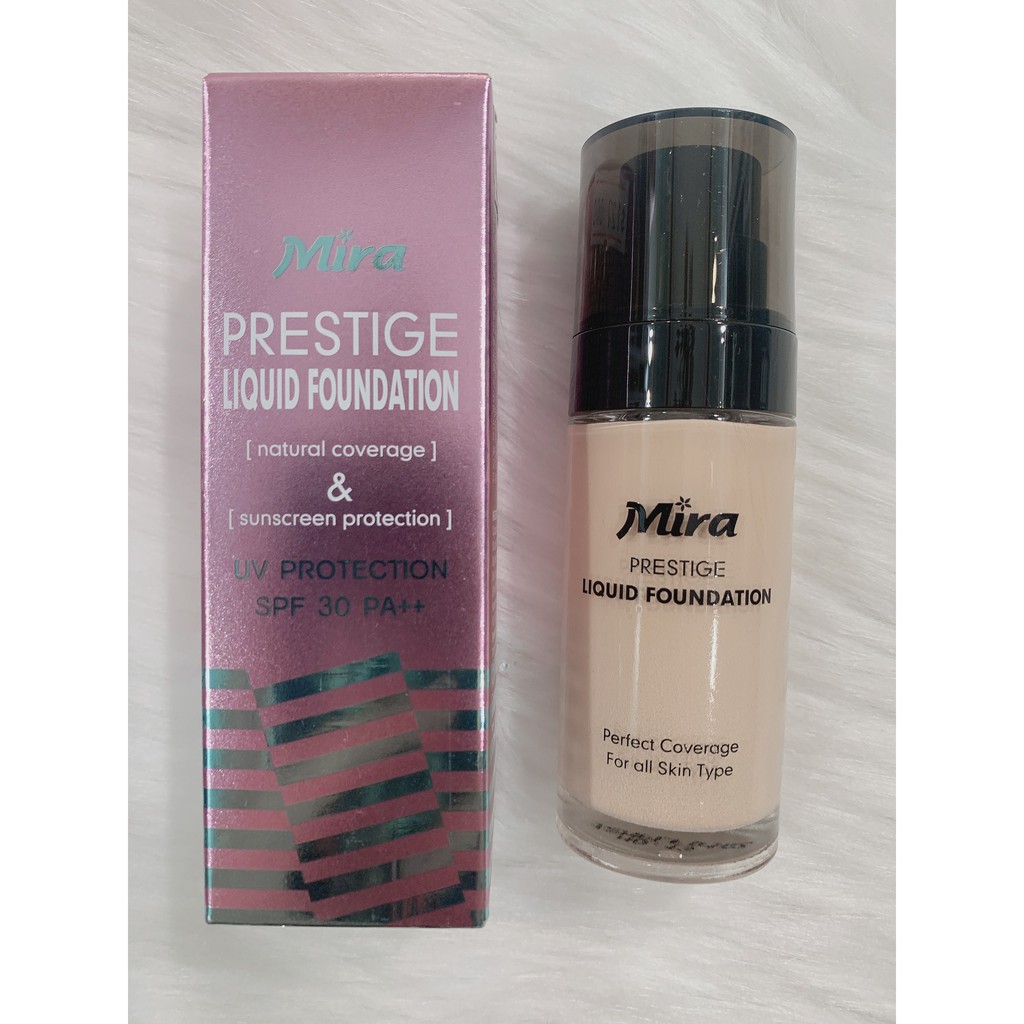 Kem nền mịn da chống nắng Mira Liquid Foundation  30ml - Hàng chính hãng