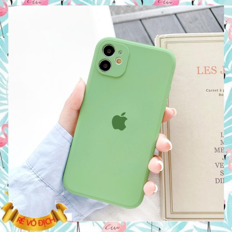 Ốp lưng iphone - Ốp iphone Logo táo lót nỉ 4 màu cạnh vuông BVC 5/5s/6/6plus/6splus/7/7plus/8/8plus/x/xs/11/12/pro/max