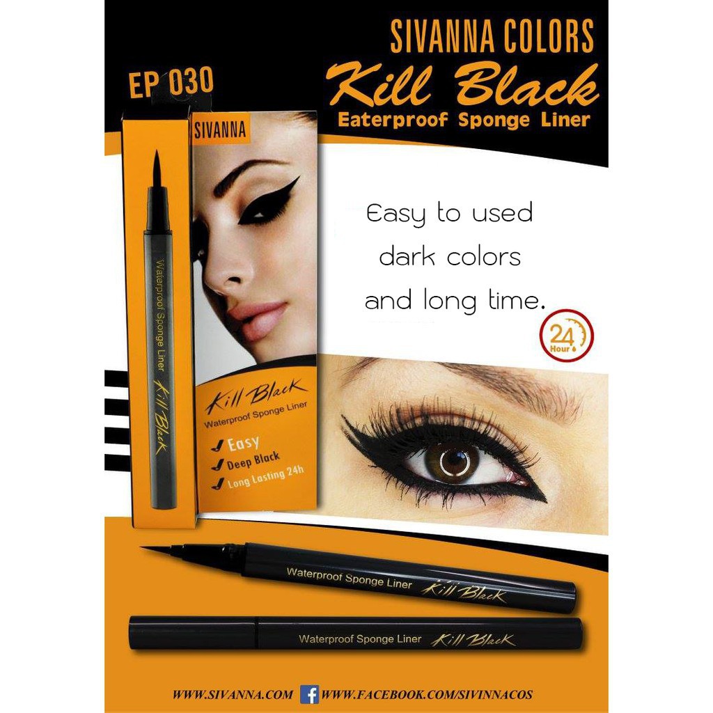 (Auth Thái) Bút Kẻ mắt nước Sivanna Colors Super Black  EP030