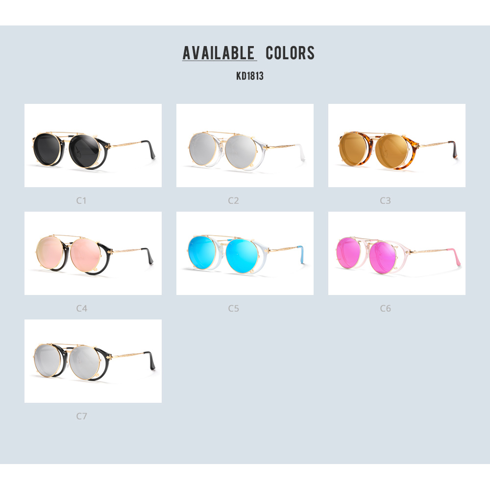 Kính Mát Gọng Tròn Hai Lớp Chống Tia Uv400 Phong Cách Retro Cho Nam Và Nữ | BigBuy360 - bigbuy360.vn