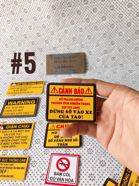 Lẻ 1 cái tem decan cảnh báo