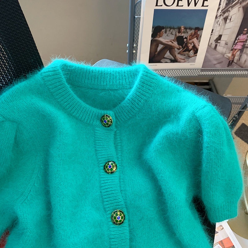 Áo Cardigan Ngắn Tay Chất Liệu Mềm Mại Thời Trang Mùa Xuân Cho Nữ