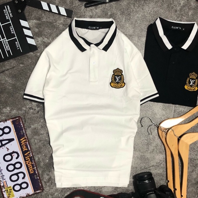 Áo thun cổ trụ thêu logo nổi bật cao cấp(chất liệu thun cotton 100%)