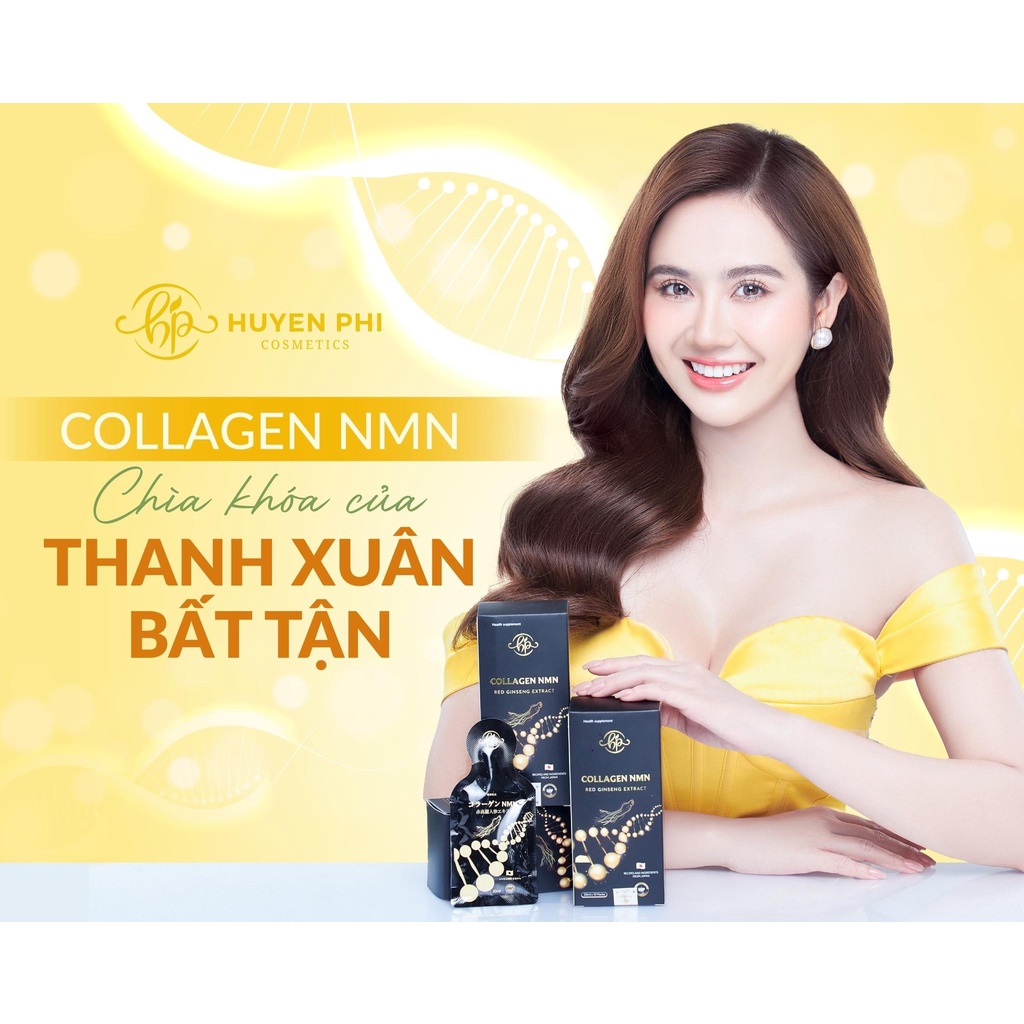 Collagen Thuỷ Phân NMN Huyền Phi - Giúp Cải Thiện Độ Đàn Hồi Của Làn Da 20ml x 10 gói