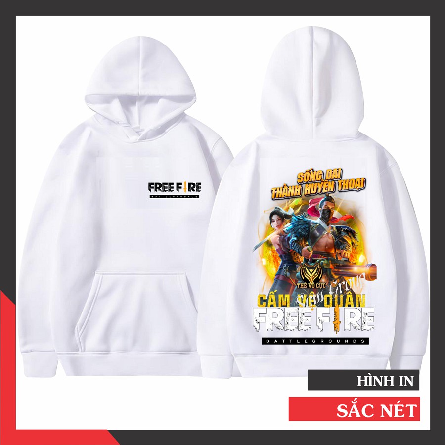 Áo Hoodie Free Fire Có Nón Chui Đầu Thẻ Vô Cực Mùa 24 Cấm Vệ Quân Hình In Sắc Nét