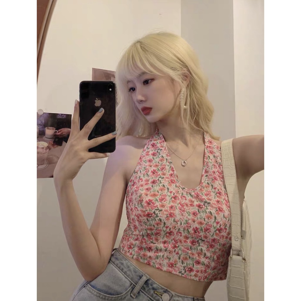 🌺🌺 Áo yếm hoa nhí đi biển siêu đẹp, áo croptop đi biển nữ 🌺🌺