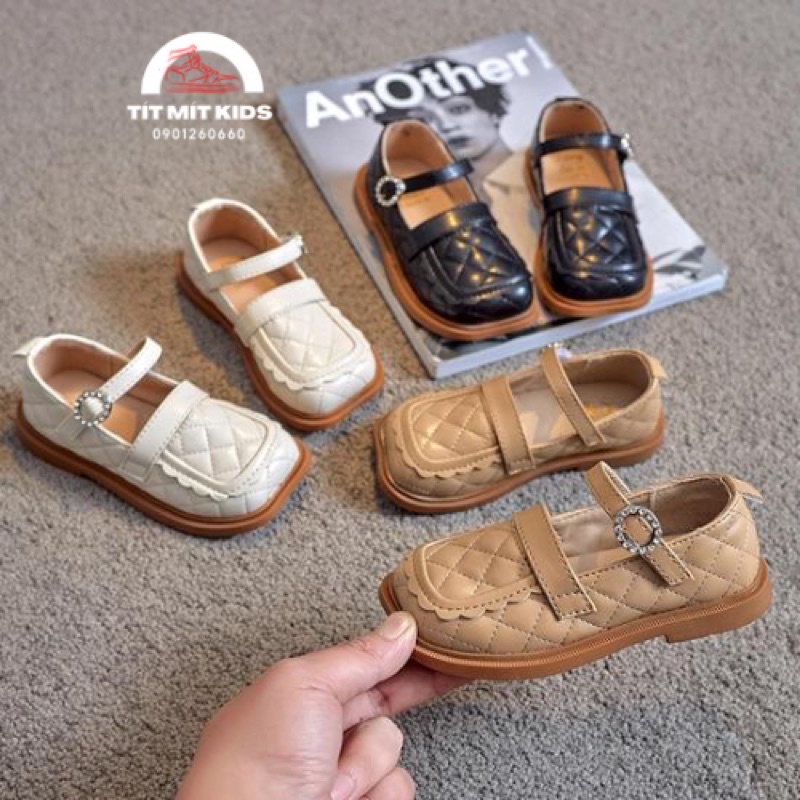 Giầy búp bê mũi vuông chống trượt phong cách hàn quốc quốc bé gái