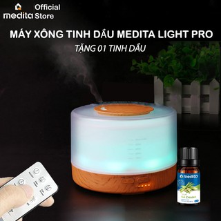[CÓ REMOTE] MÁY XÔNG TINH DẦU MEDITA LIGHT PRO DUNG TÍCH LỚN 500ML | GIÚP THƯ GIÃN, GIỮ ẨM CHO DA
