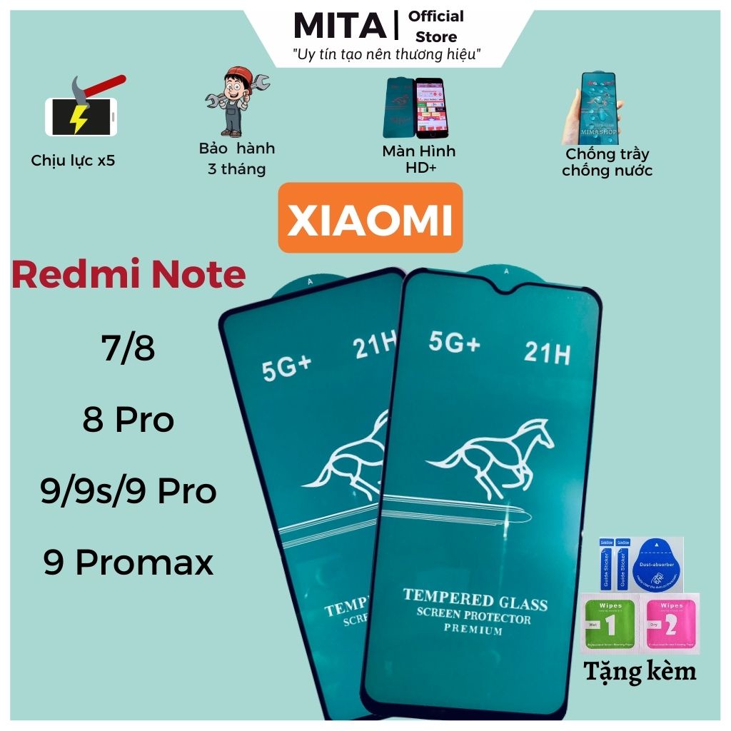 Kính Cường Lực Xiaomi Redmi Note 7 / Note 8 / Note 8 Pro / Note 9/ 9s/ 9 Pro / 9 Promax siêu mượt hạn chế bám vân tay