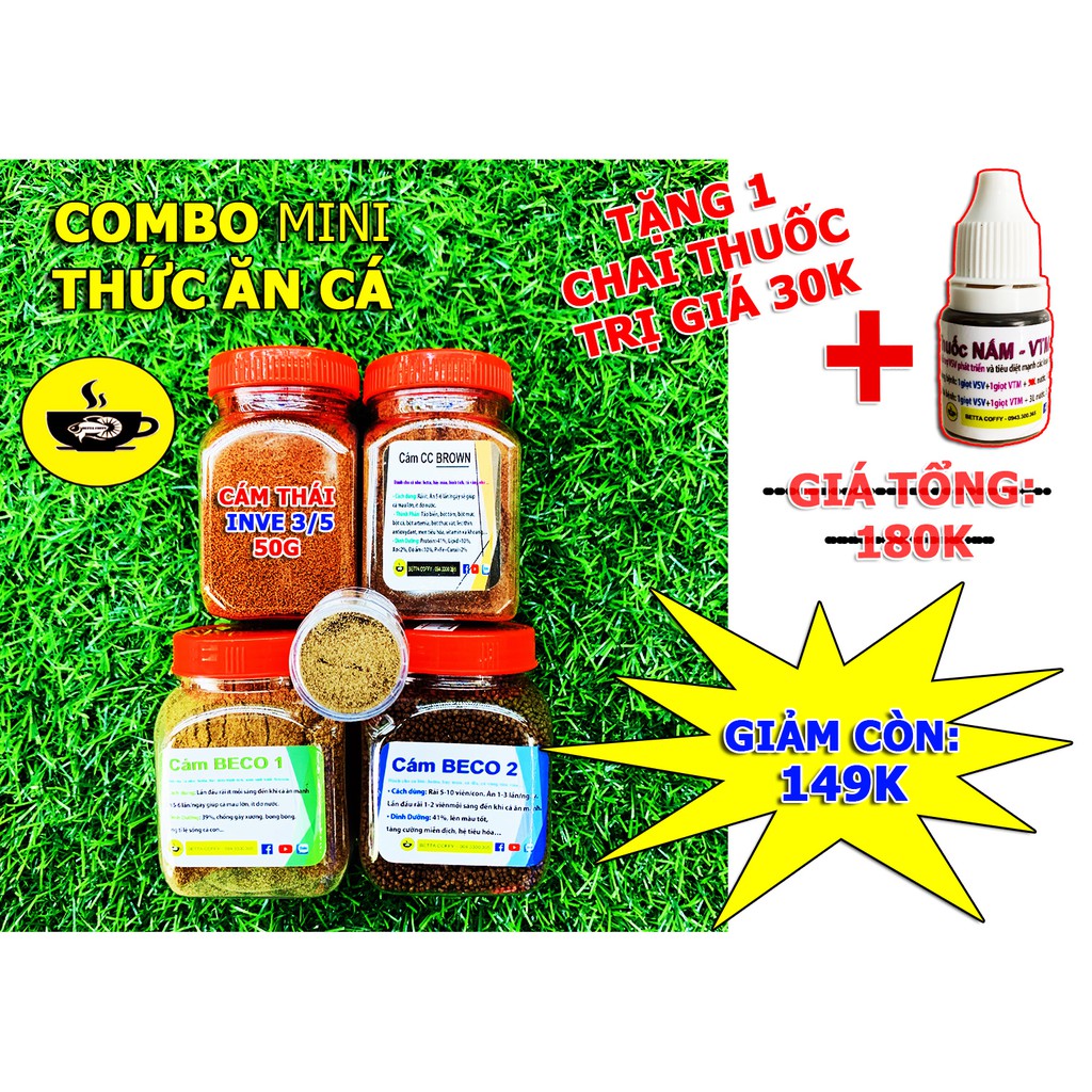 Combo Mini Thức ăn cho Cá từ mới đẻ tới lớn ➡️