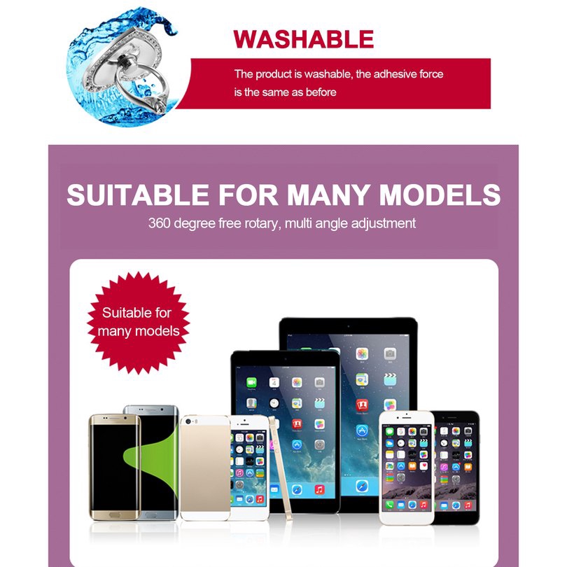 Nhẫn đỡ điện thoại gắn kim cương giả thời trang cao cấp | BigBuy360 - bigbuy360.vn